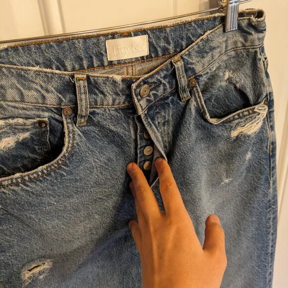 Boyish The Tommy Rigid Construction High Rise Straight Jeans Size 27 EUC - Picture 4 of 13